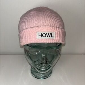 HOWL‎ Beanie Hat Womens Unisex Pink Logo Rare Coquette Apes Ski Barbie Streetwea
